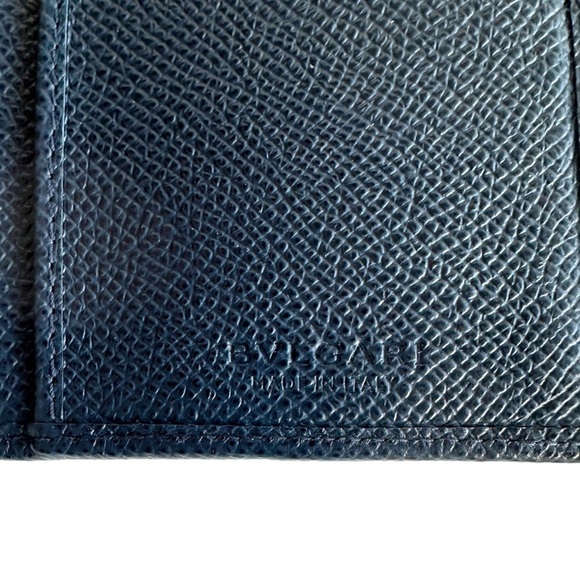Bulgari Bvlgari B Zero 1 Blue Pebbled Bifold Long Wallet EXCELLENT - Picture 6 of 11
